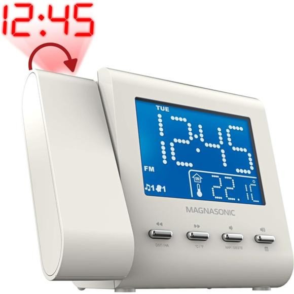 Projection Alarm Clock with AM/FM Radio,Battery Backup, Auto Time Set,Dual Alarm - Picture 2 of 6